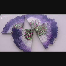 Load and play video in Gallery viewer, Purple Burst Agate Coaster