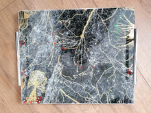 Load image into Gallery viewer, Black Marquina Style Marble Effect Serving Tray