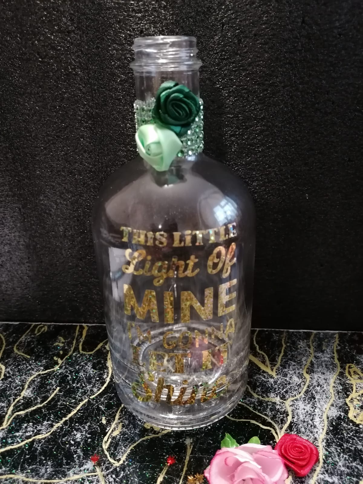 Personalised light up bottle and champagne flute set