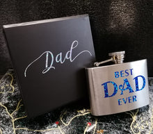 Load image into Gallery viewer, personalised hip flask and gift box
