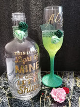 Load image into Gallery viewer, Personalised light up bottle and champagne flute set
