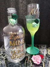 Load image into Gallery viewer, Personalised light up bottle and champagne flute set