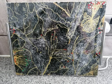 Load image into Gallery viewer, Black Marquina Style Marble Effect Serving Tray