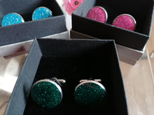 Load image into Gallery viewer, Handmade Glitter Cufflinks