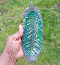 Load image into Gallery viewer, Silver Green Gold glitter trinket tray