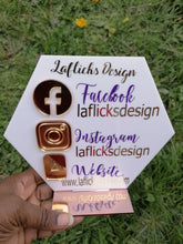 Load image into Gallery viewer, 20cm White and Rose Gold Hexagon Plaque