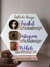 Load image into Gallery viewer, 20cm White and Rose Gold Hexagon Plaque