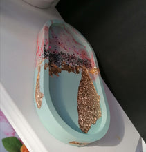 Load image into Gallery viewer, Blue-Purple Druzy Oval Tray