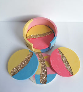 Candy coaster set with holder