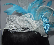 Load image into Gallery viewer, Blue Wedding Fascinator
