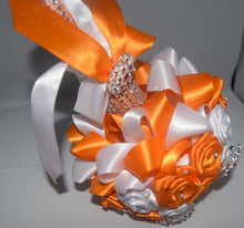 Load image into Gallery viewer, Orange and White Brooch Bouquet
