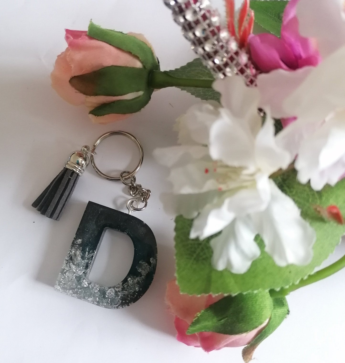 Personalised Letter D keyring