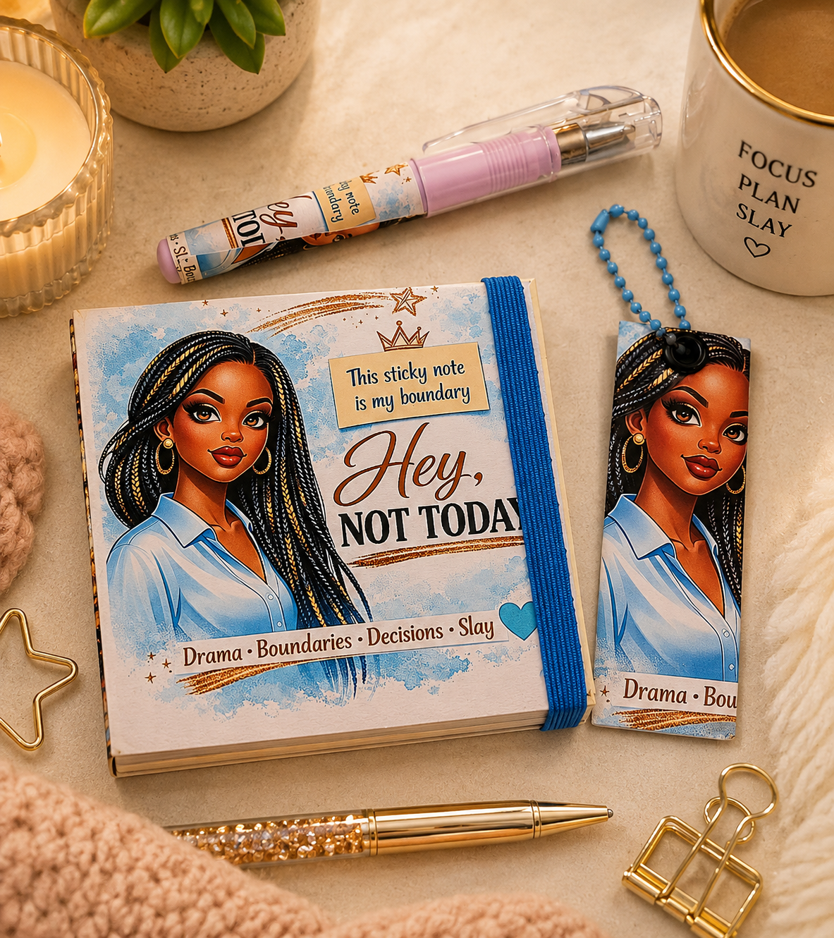 Free Digital Journal Art Download - "Hey, Not Today" + Bonus Back Cover | The Bespoke Bookery