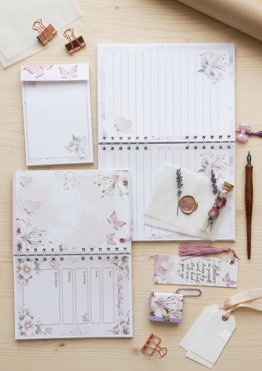 Elegant Butterfly Stationery Gift Set for Journaling, Planning & Everyday Inspiration