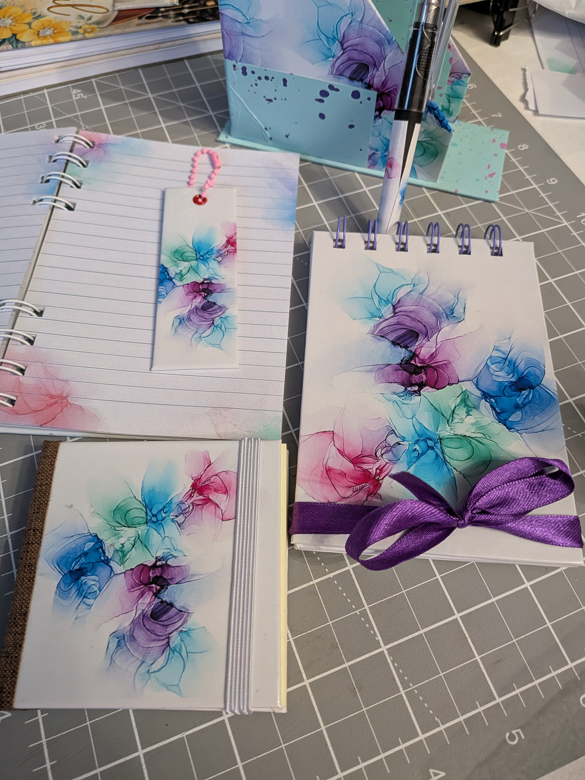 Fluid Ink Art Stationery Bundle | Instant Download (8.5" x 11")