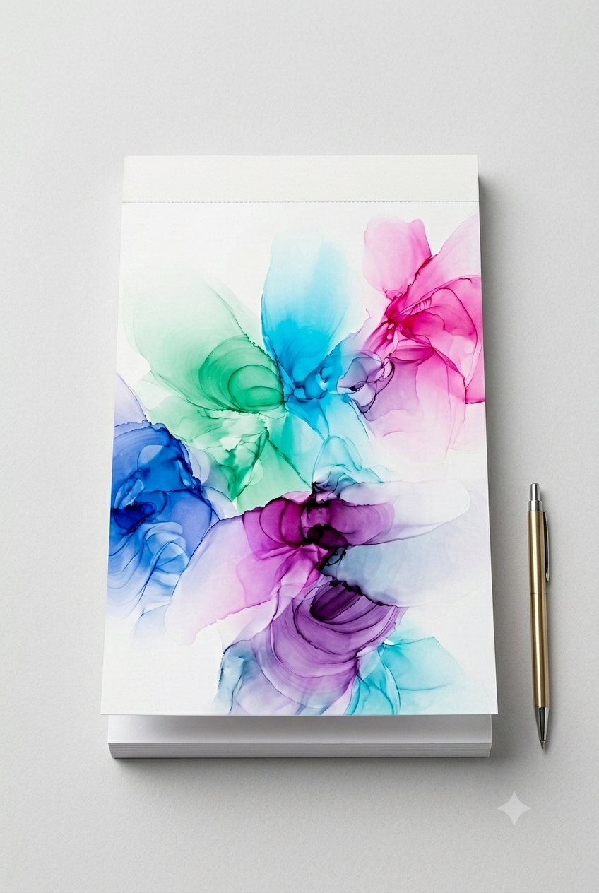 Fluid Ink Art Stationery Bundle | Instant Download (8.5" x 11")