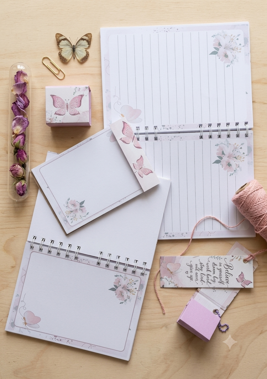 Elegant Butterfly Stationery Gift Set for Journaling, Planning & Everyday Inspiration
