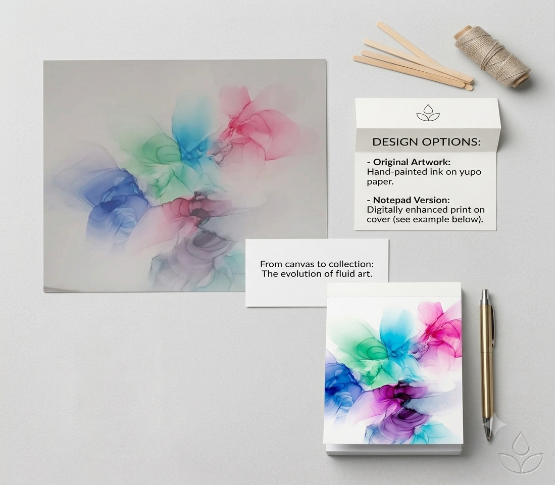 Fluid Ink Art Stationery Bundle | Instant Download (8.5" x 11")