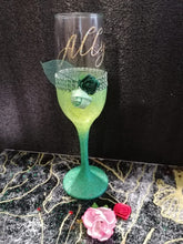 Load image into Gallery viewer, Personalised Glittered Champagne Flute

