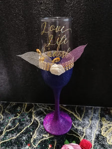 Personalised Glittered Champagne Flute