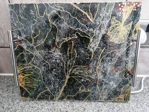 Black Marquina Style Marble Effect Serving Tray