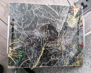 Black Marquina Style Marble Effect Serving Tray