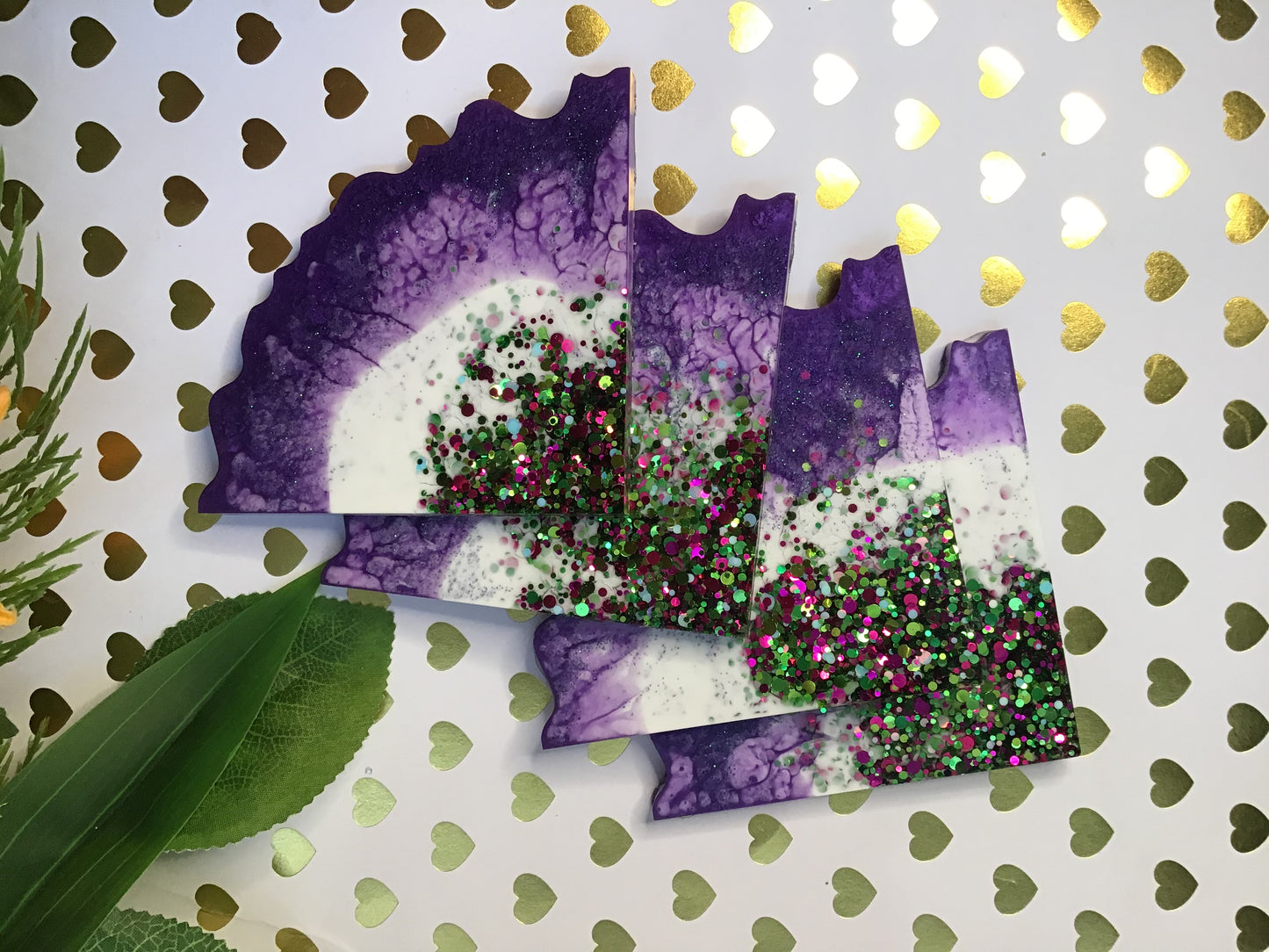 Purple Burst Agate Coaster