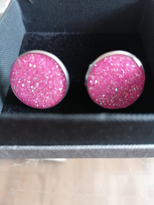 Handmade Glitter Cufflinks
