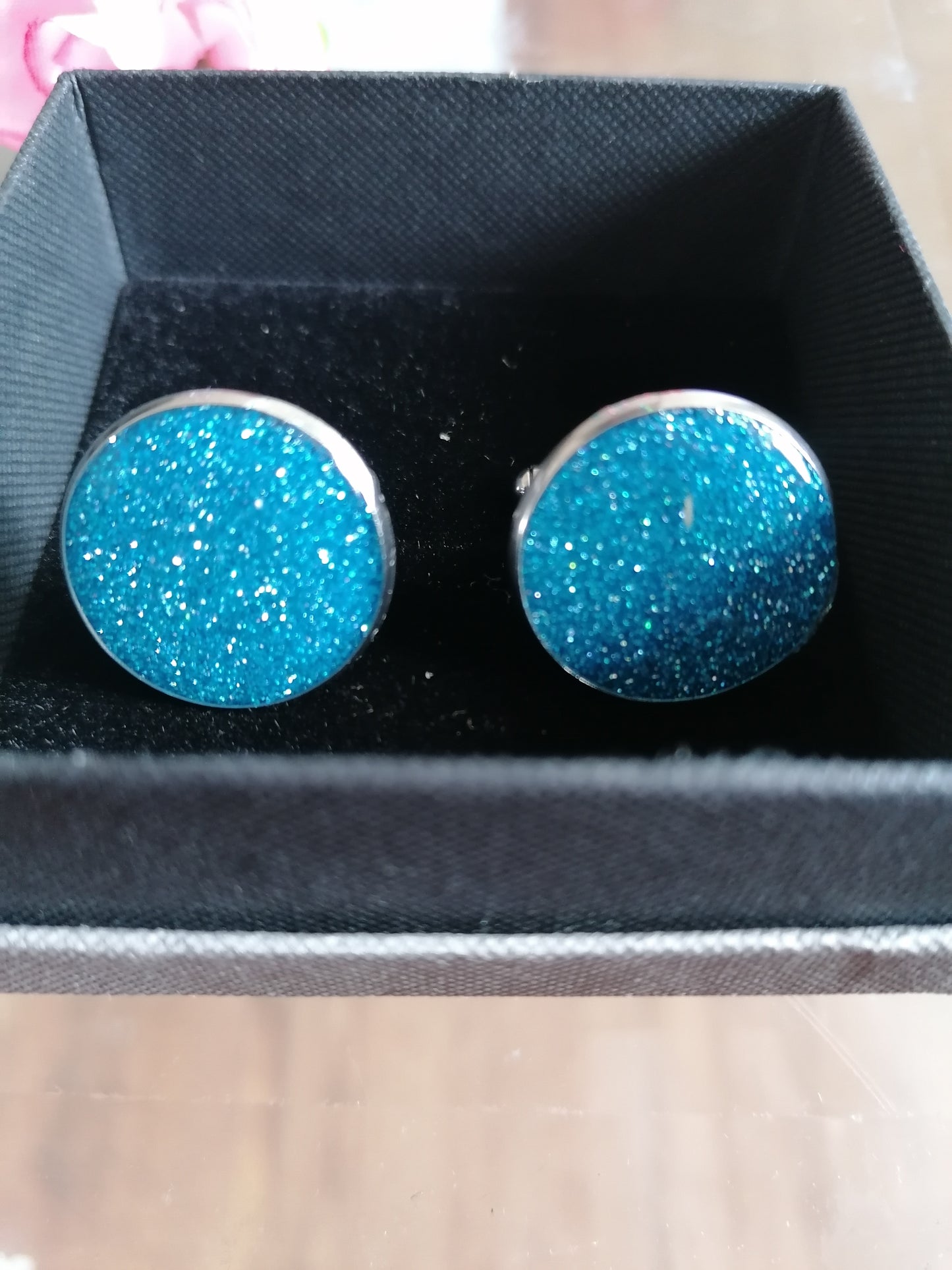 Handmade Glitter Cufflinks