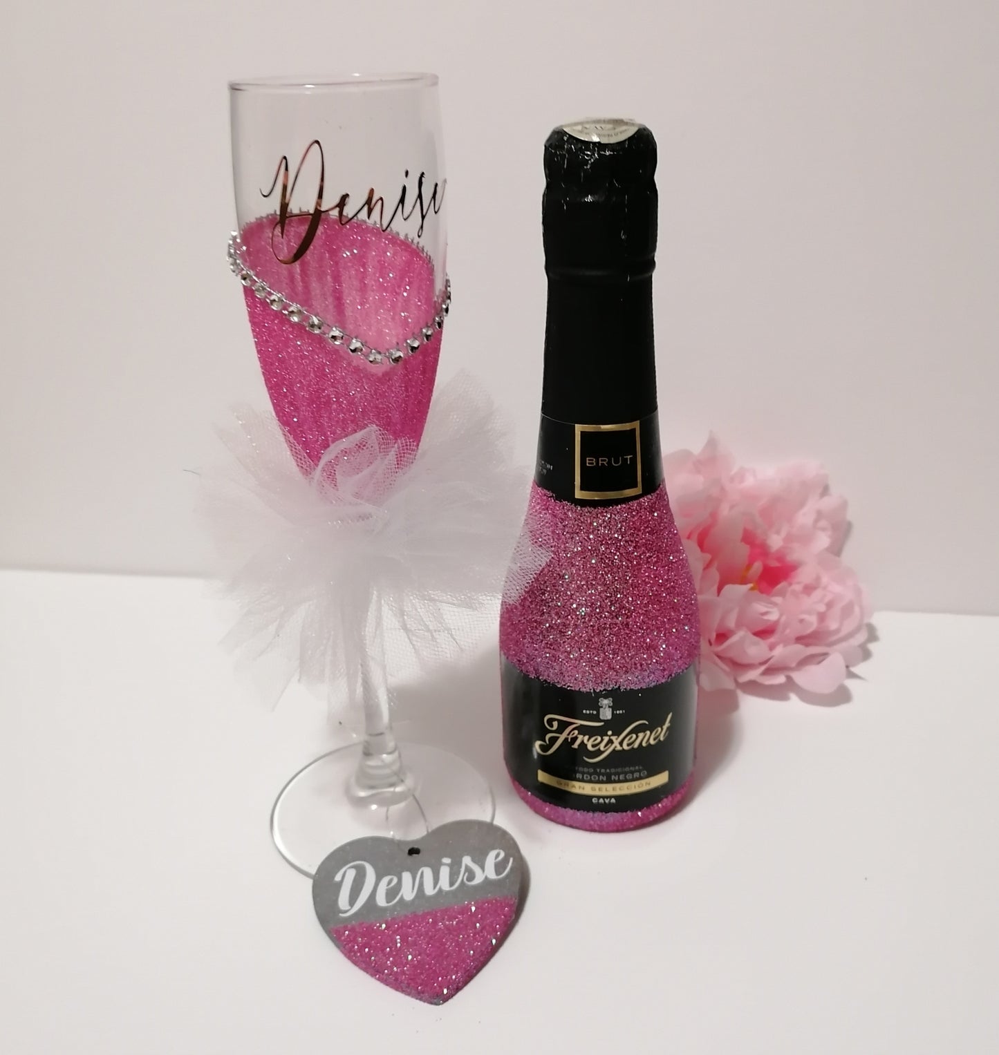 Personalised Mini Wine and Glass Set (Over 18s)