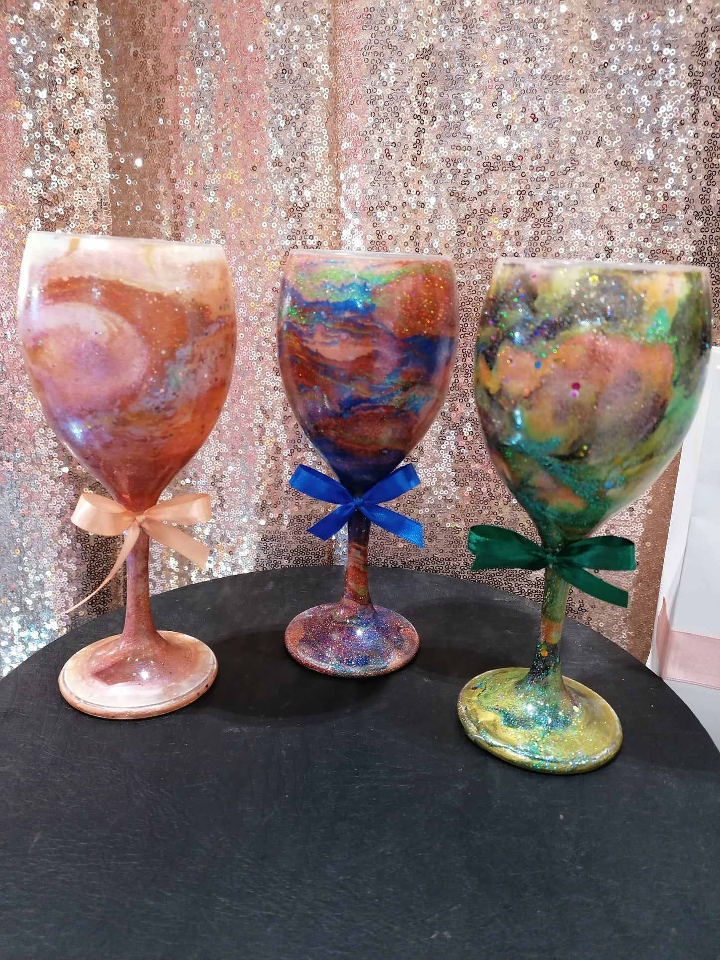 Embedded Glitter Wine Glass