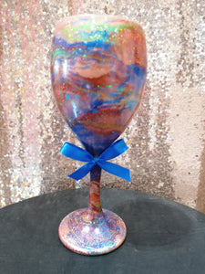 Embedded Glitter Wine Glass