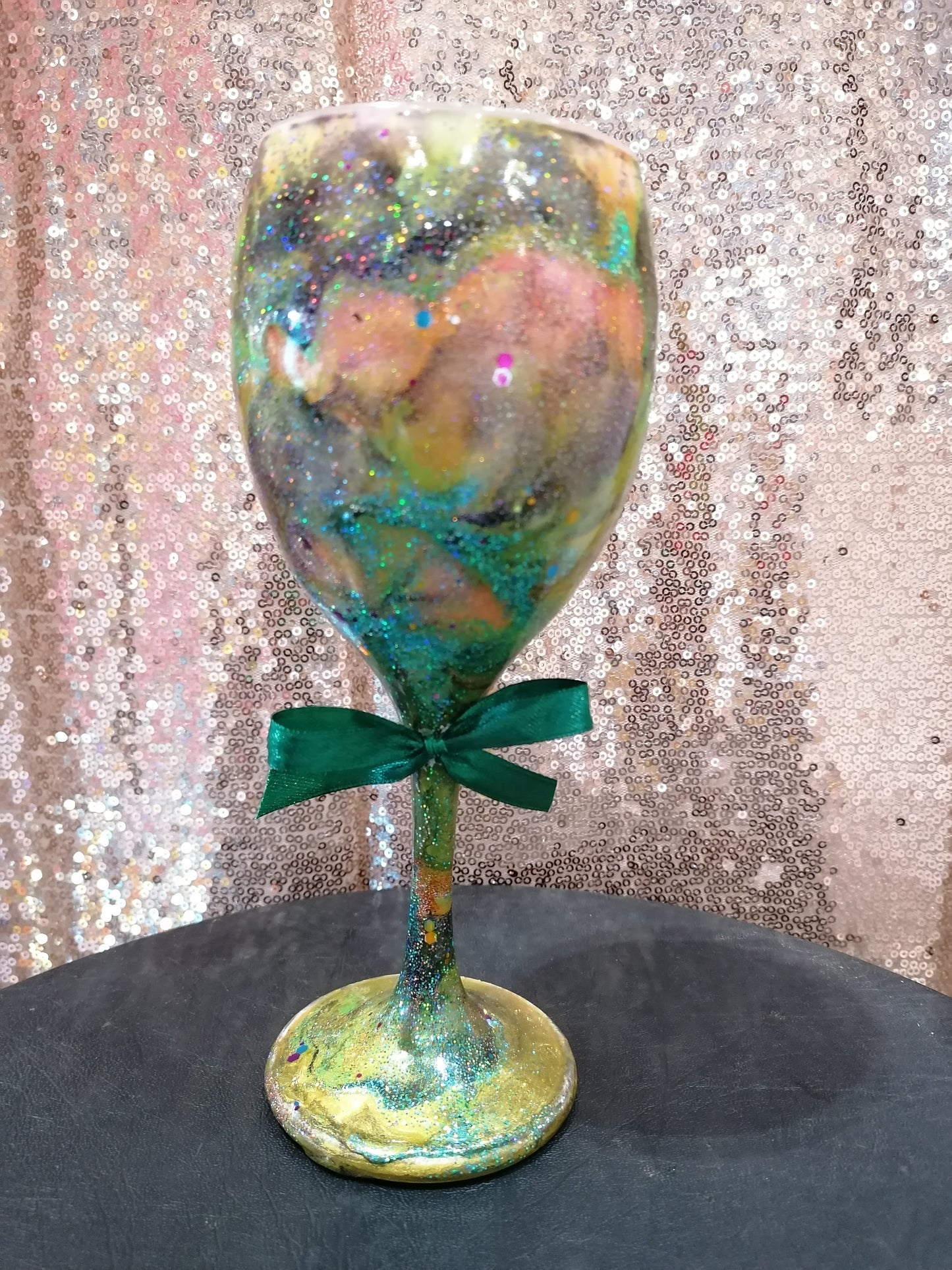 Embedded Glitter Wine Glass