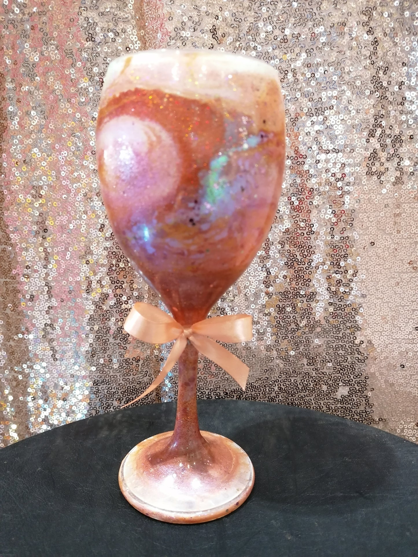 Embedded Glitter Wine Glass