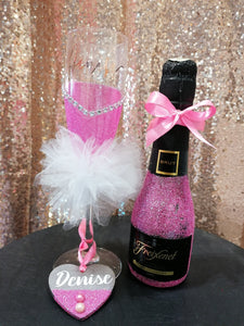 Personalised Mini Wine and Glass Set (Over 18s)