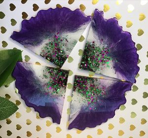 Purple Burst Agate Coaster