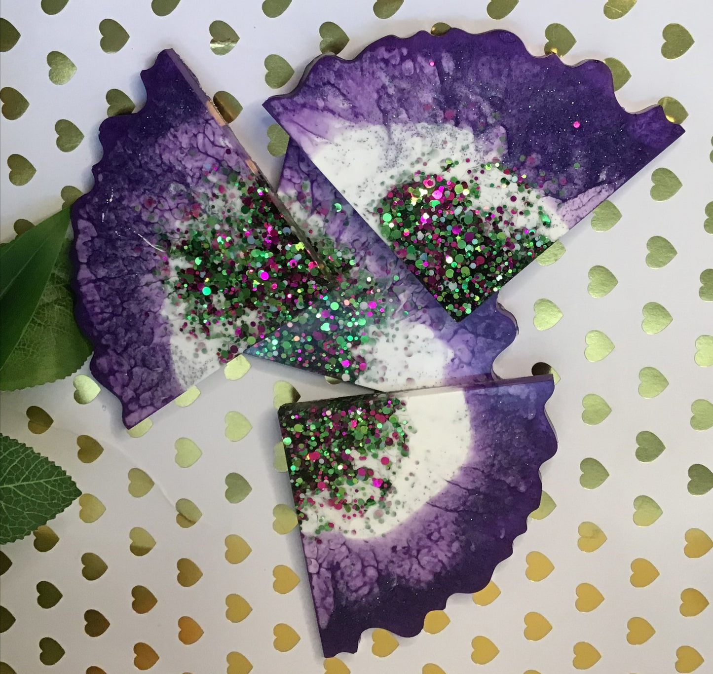 Purple Burst Agate Coaster