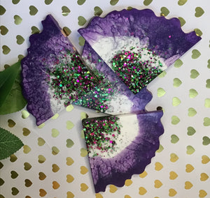 Purple Burst Agate Coaster