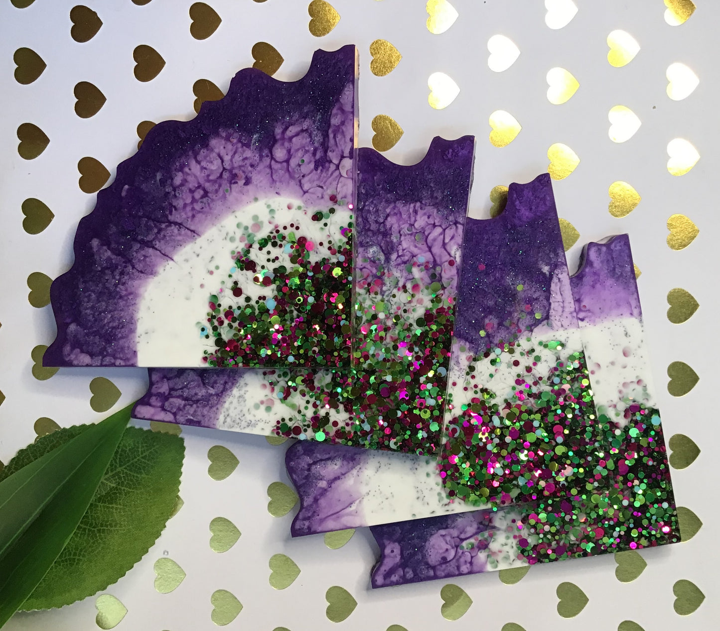 Purple Burst Agate Coaster