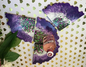 Purple Burst Agate Coaster