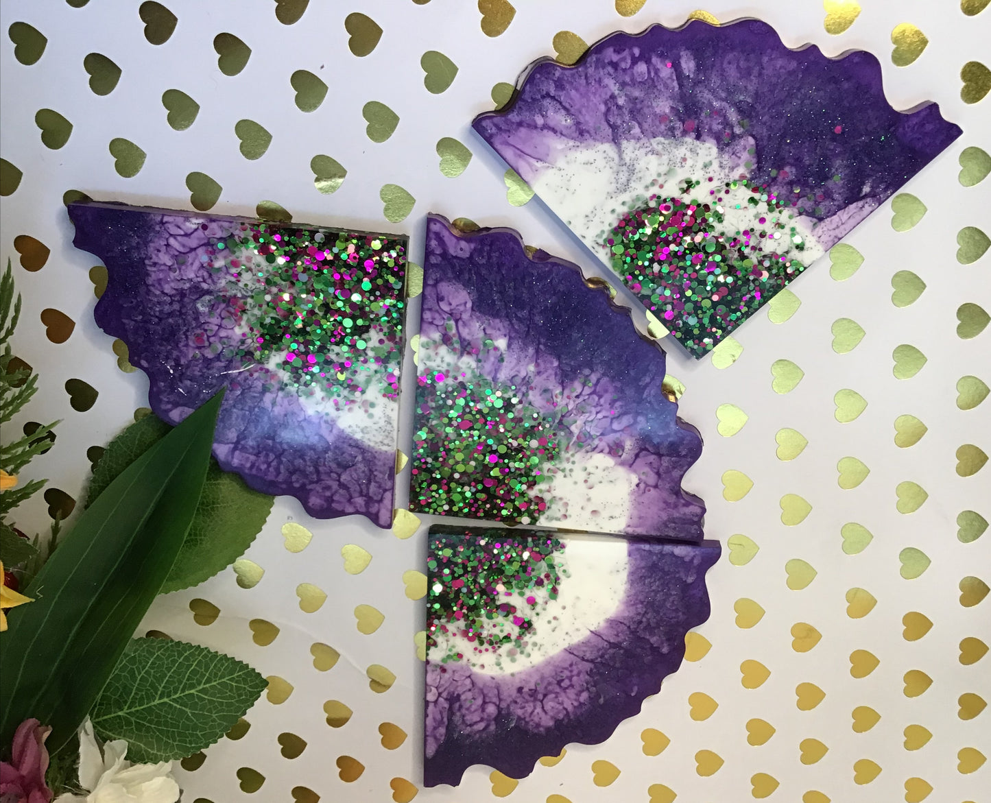 Purple Burst Agate Coaster