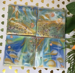 Blue Splash Ceramic Coaster