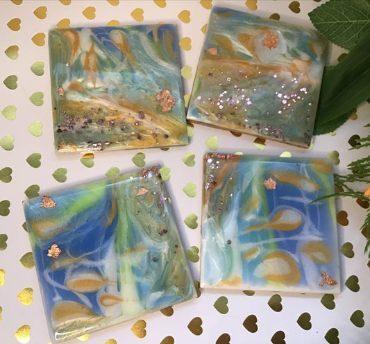 Blue Splash Ceramic Coaster