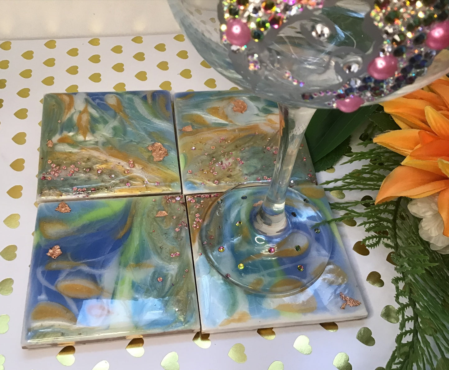 Blue Splash Ceramic Coaster