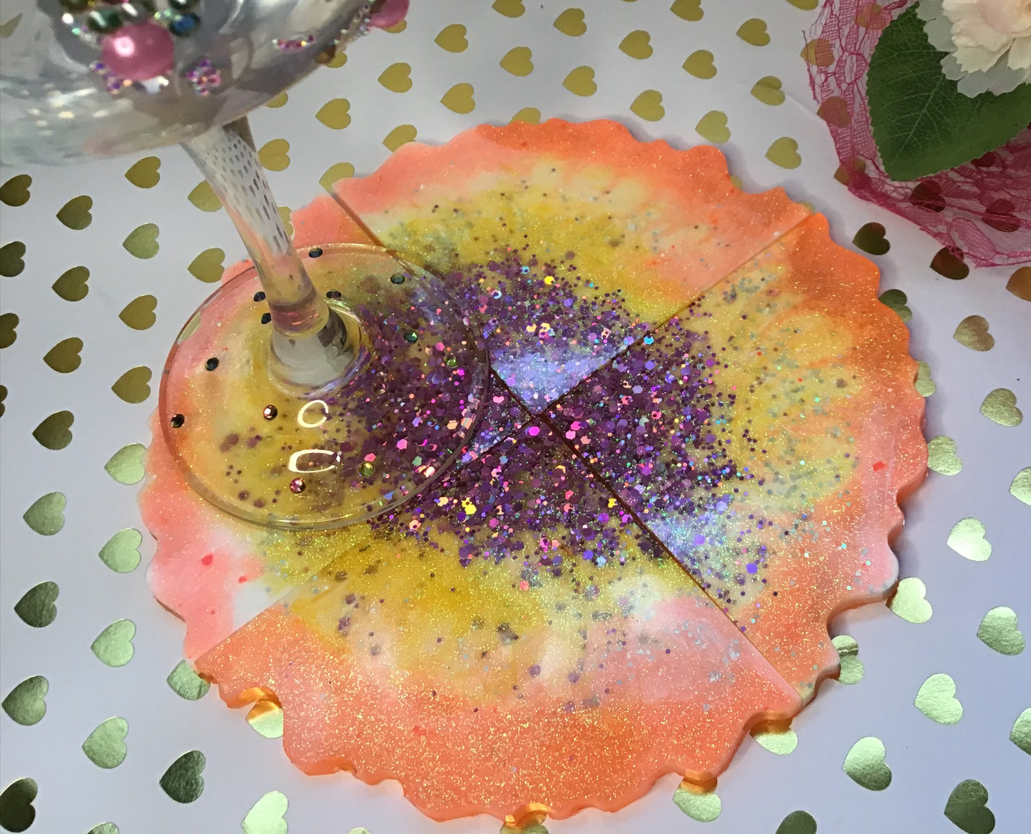 Orange Peel Agate Coaster