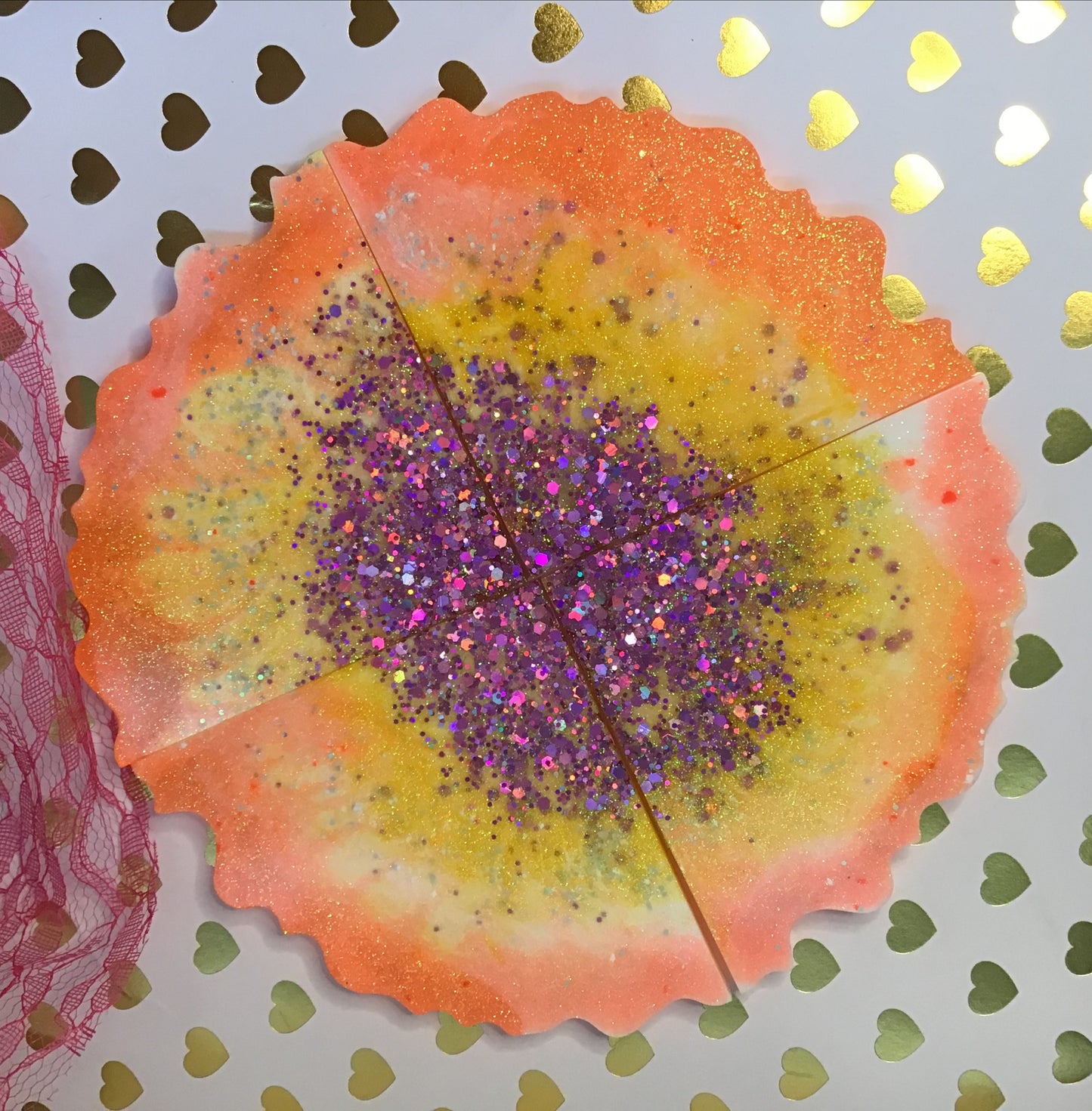 Orange Peel Agate Coaster
