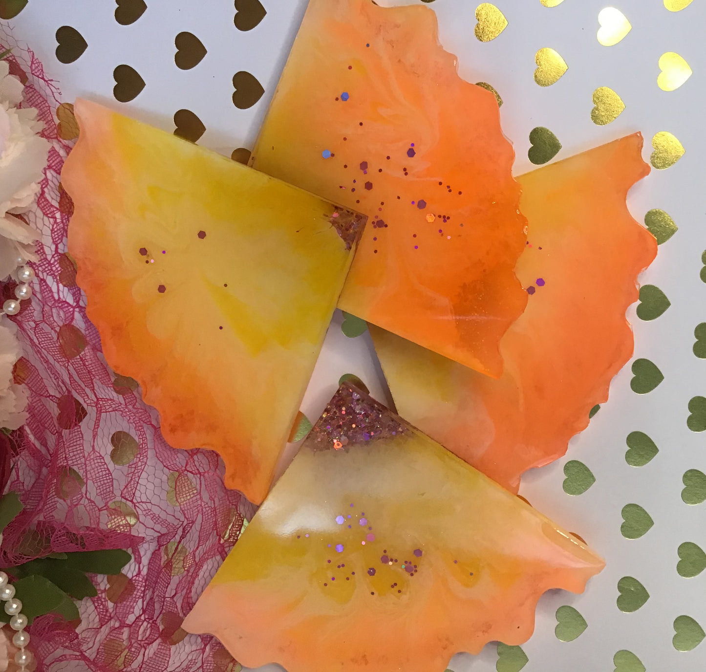 Orange Peel Agate Coaster