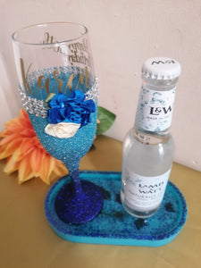 Personalised Glittered Champagne Flute