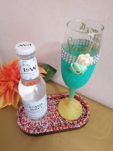 Personalised Glittered Champagne Flute