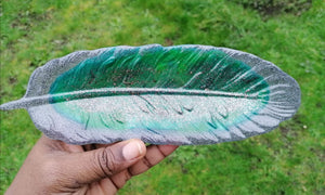 Silver Green Gold glitter trinket tray